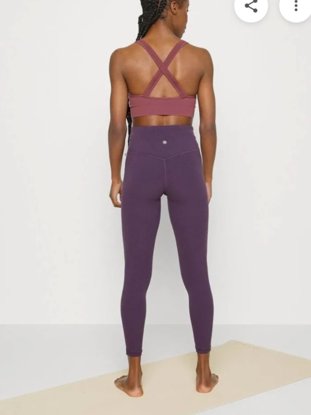 Athleta Ribbed Aurora Scoop Bra D-DD Racerback Tawney Rose Mauve Purple - Picture 2 of 7